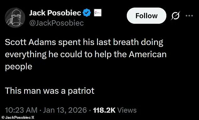 Scott Adams' Passing Marks a Significant Loss for Conservative Thought and Cultural Discourse