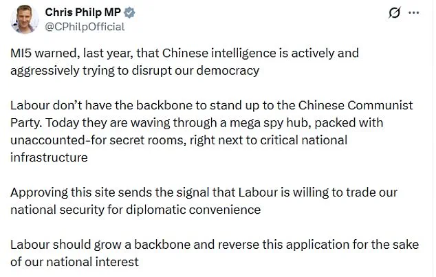 Controversial Approval of China's Mega-Embassy Sparks Security Concerns and Diplomatic Tensions in UK