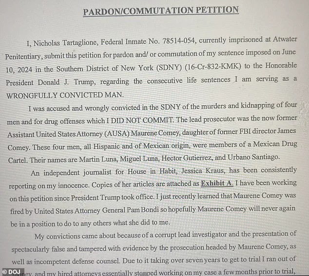 Tartaglione's Pardon Petition Reveals Epstein-Government Conspiracy